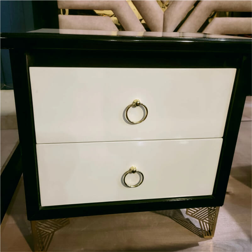 Side Table Golden Brass Bed Design 3